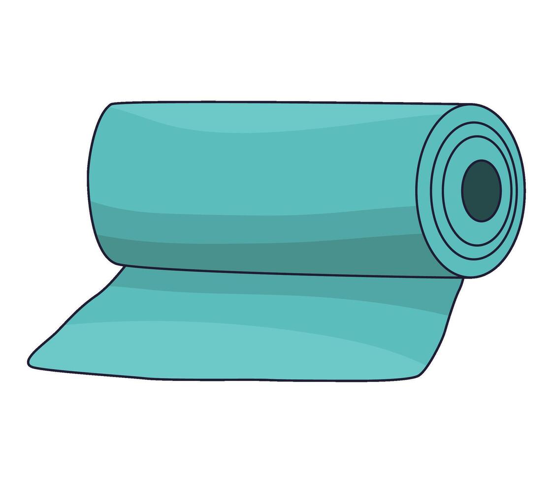 A rolled up blue towel icon in cartoon style vector