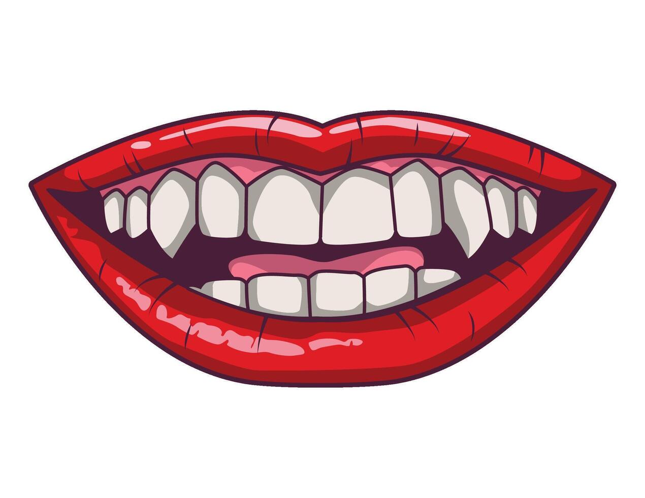 Vampire teeth cartoon illustration vector