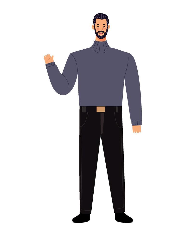 A man in a sweater and pants vector