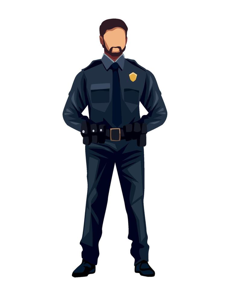 A police officer standing with his hands on his hips vector