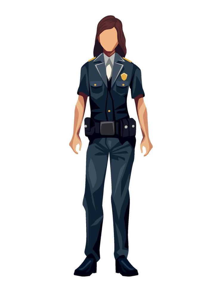 A cartoon police officer standing in front of a white background vector
