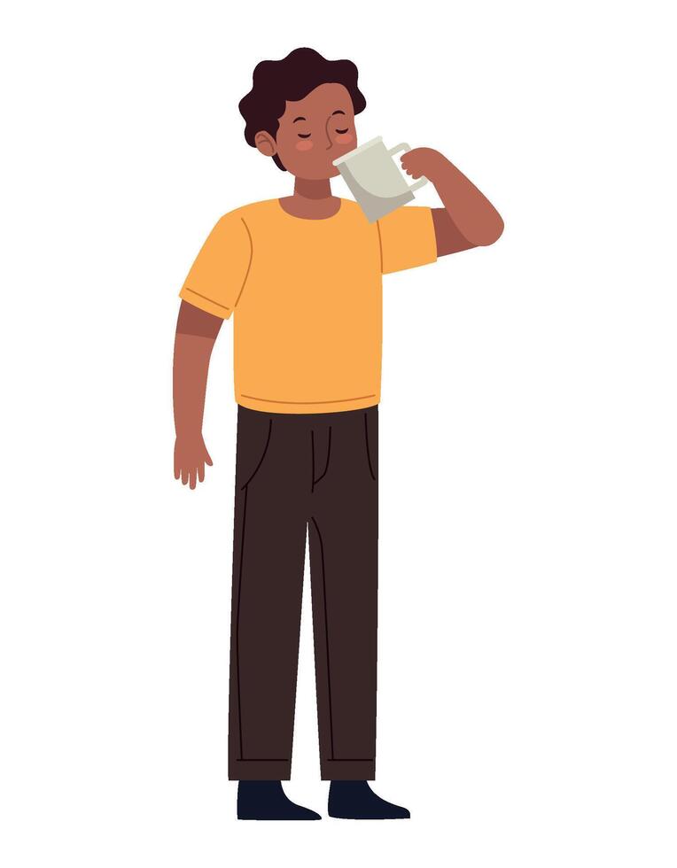 A man drinking water from a cup vector