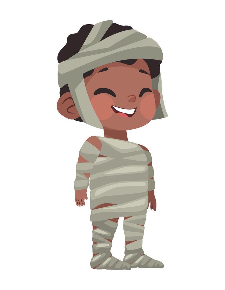 A cartoon character dressed as a mummy vector