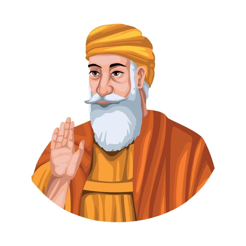 Guru dev bhagwan, the founder of islam, is a character in a vector