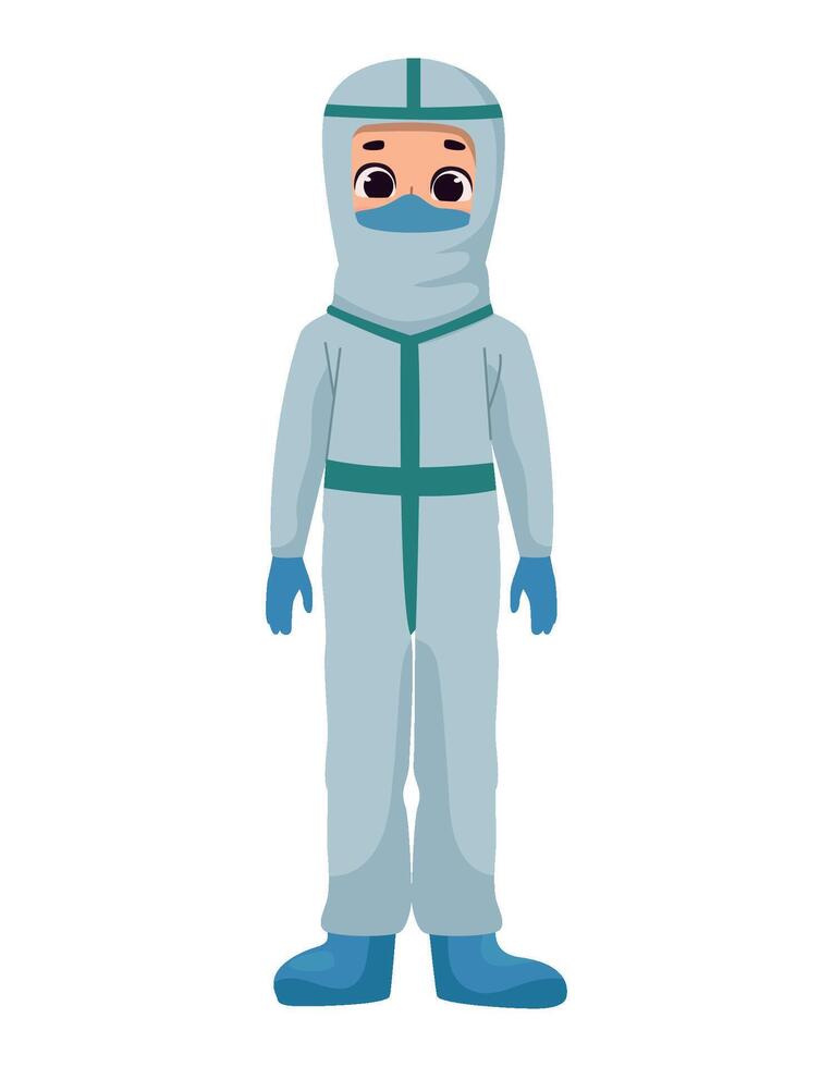 A cartoon character in a medical suit vector