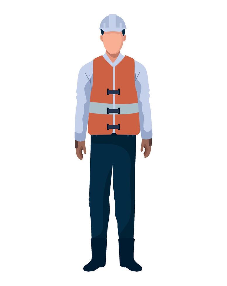 An illustration of a man in a safety vest vector