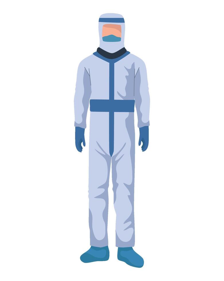 A man in a protective suit and mask vector