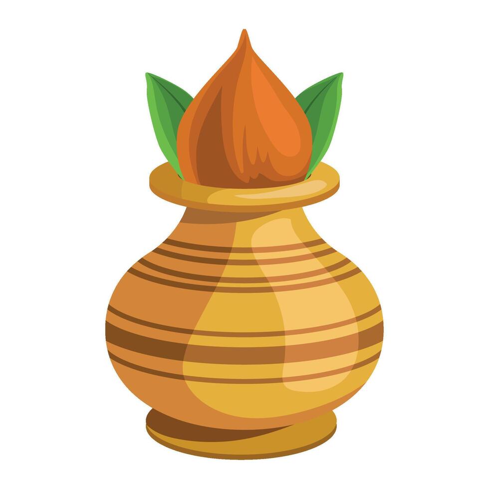 An illustration of a vase with a flower vector