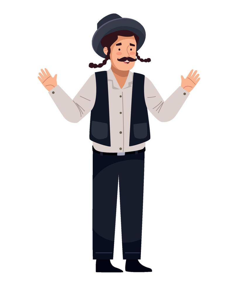 A man in a traditional costume with a mustache and hat vector