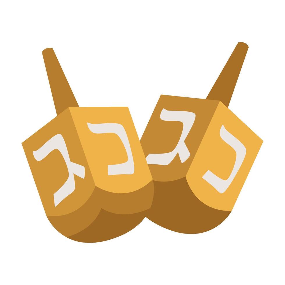 Two dreidels with hebrew writing on them vector