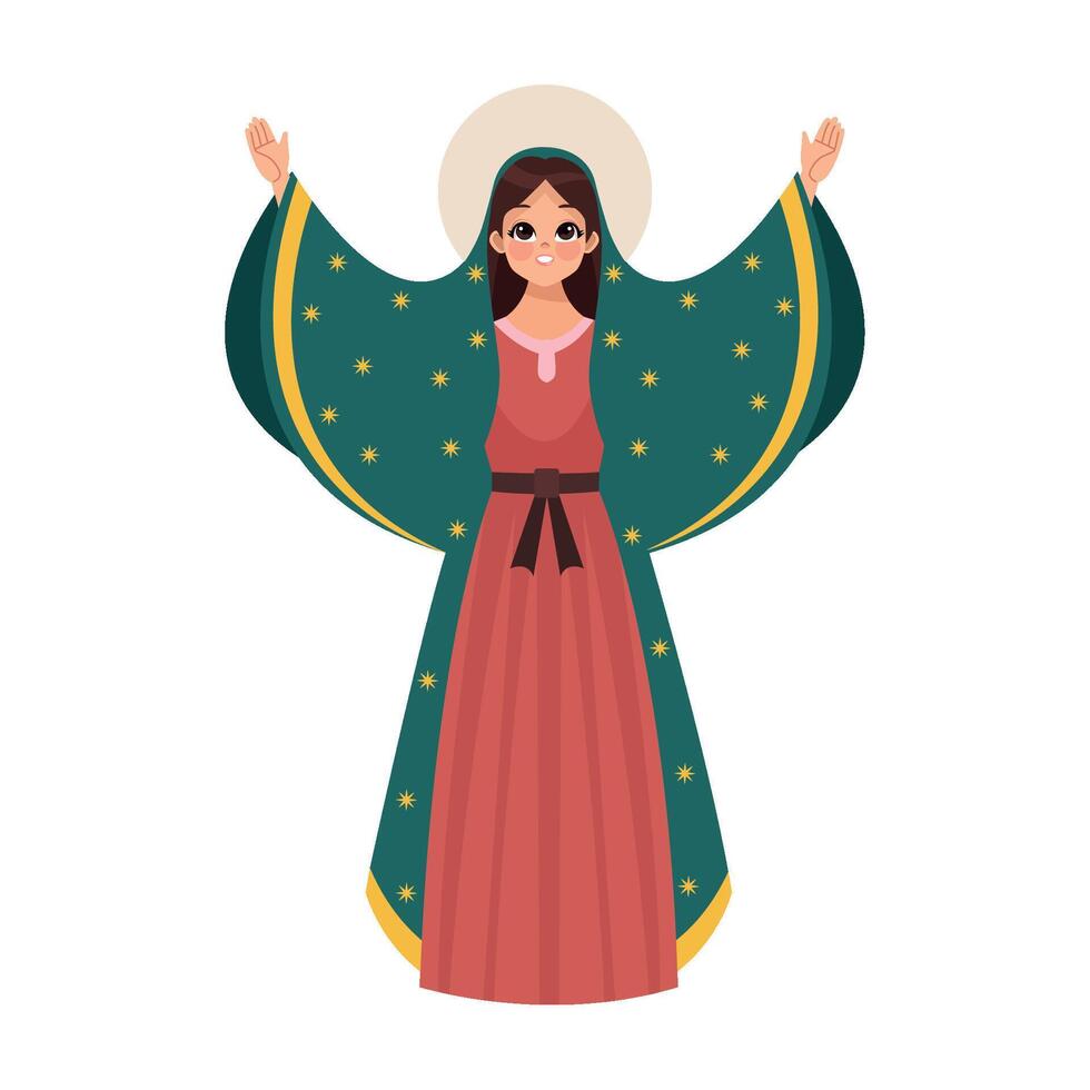 The virgin of guadalupe, a saint in mexico vector