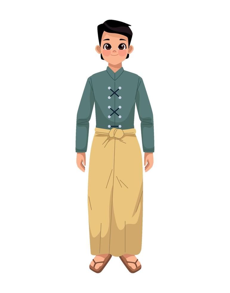 A cartoon man in traditional clothing vector