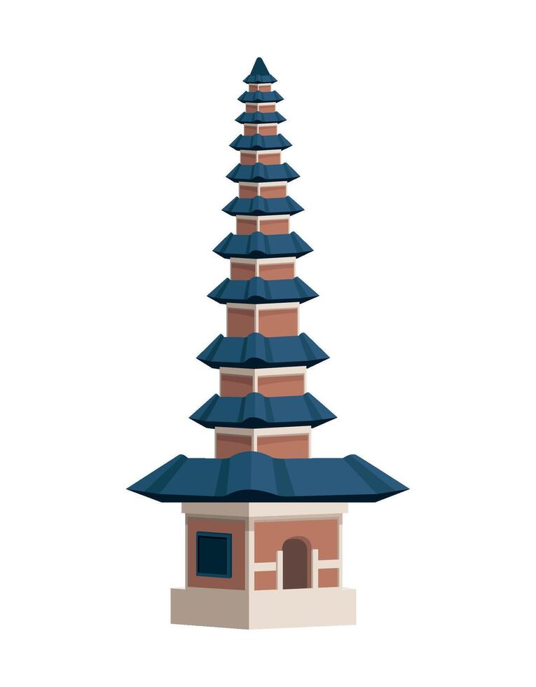 A pagoda with a roof and a tower vector