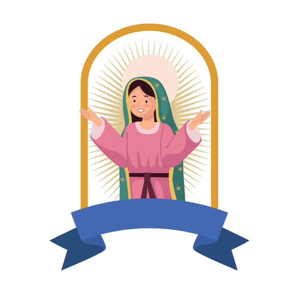 The virgin of guadalupe icon vector