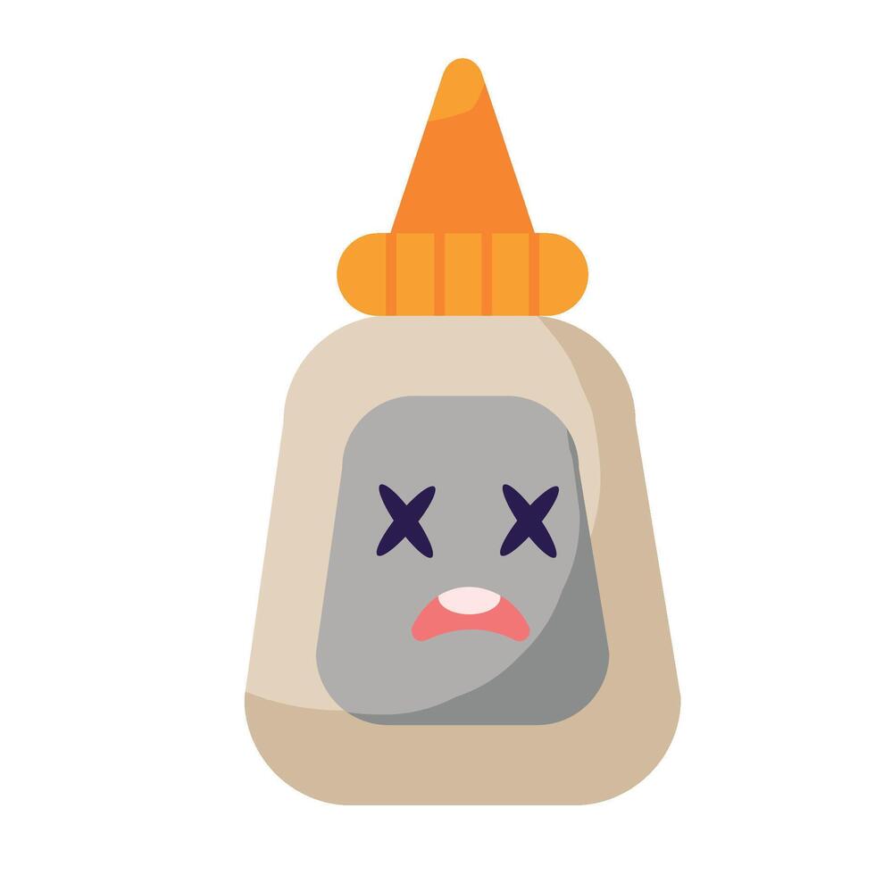 A jar of mustard with a sad face on it vector