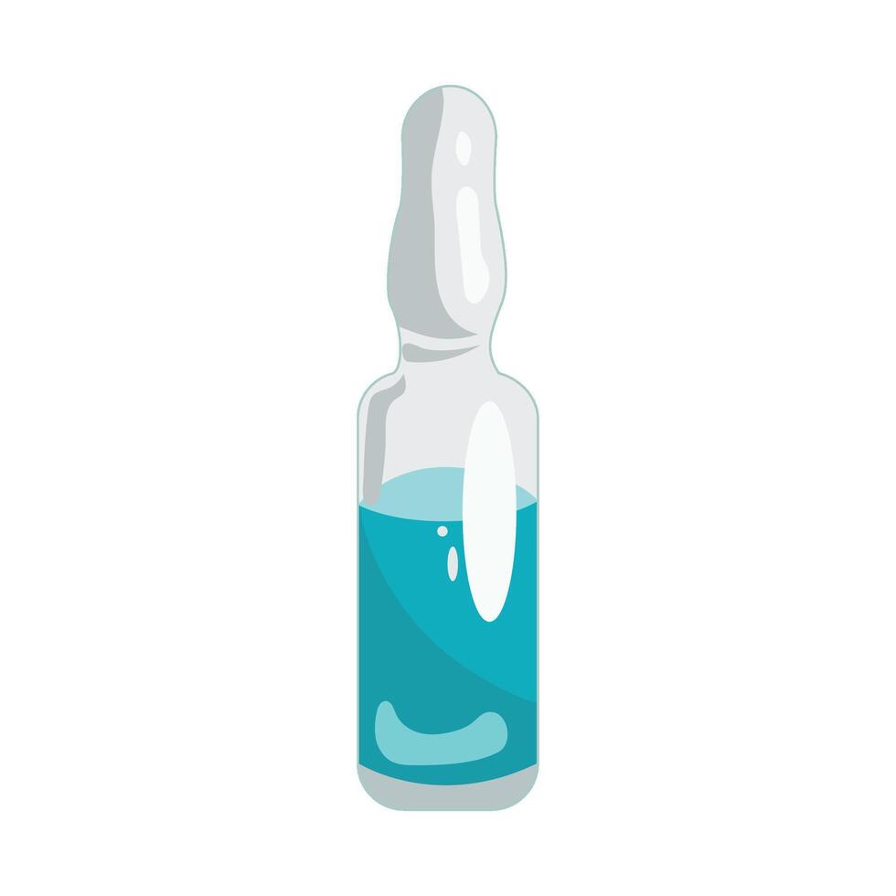 A bottle with blue liquid inside vector