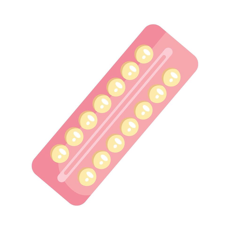 A pink pill with six pills on it vector