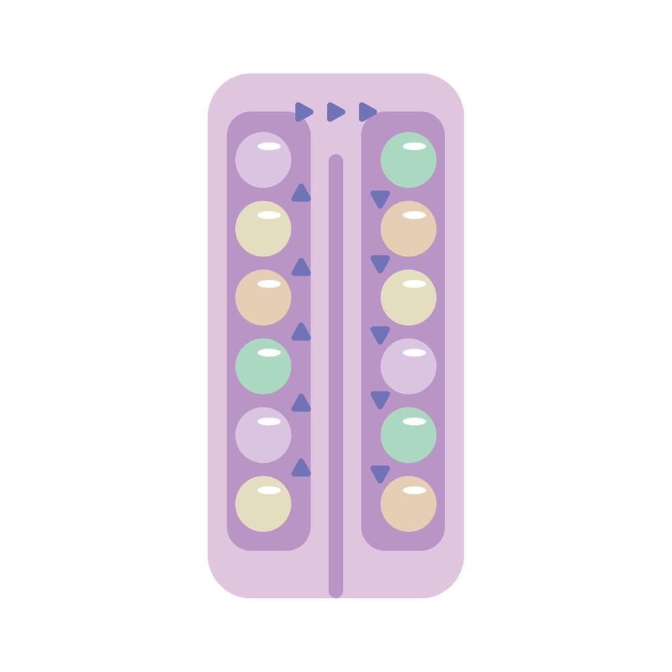 A pill with four different colored pills inside vector