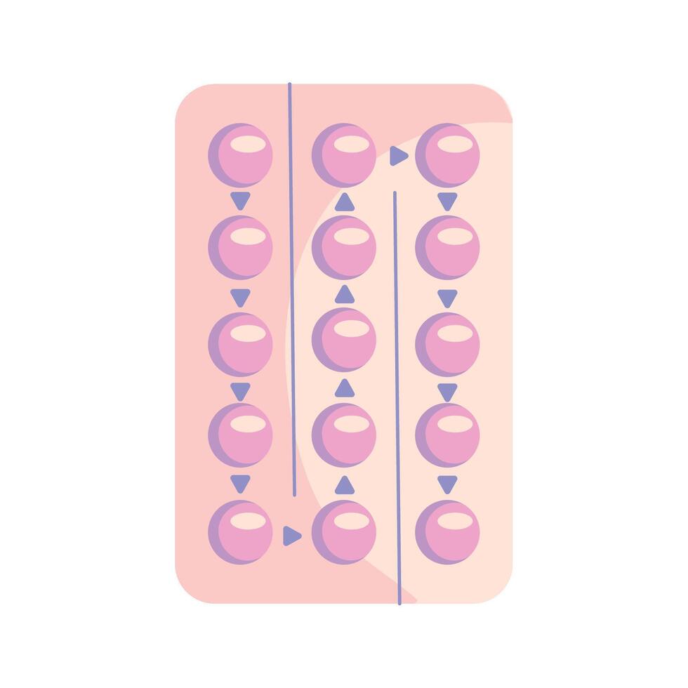 Pill pack with pills on it, flat design vector
