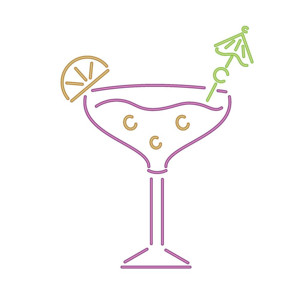 A cocktail with a lemon slice and umbrella vector