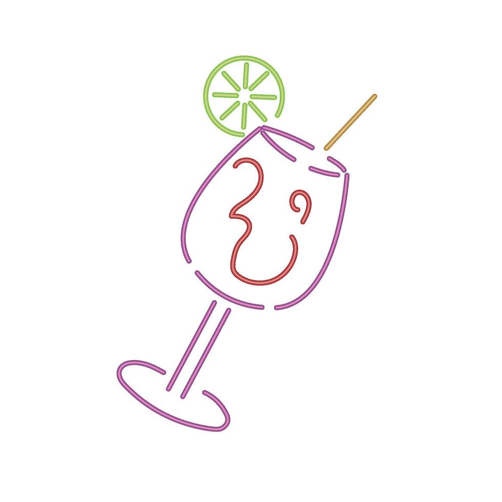 A drink with a lime and a smiley face vector