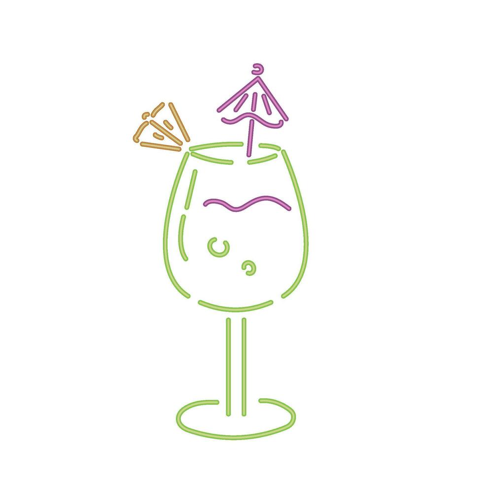 A drink with a umbrella and umbrella in it vector