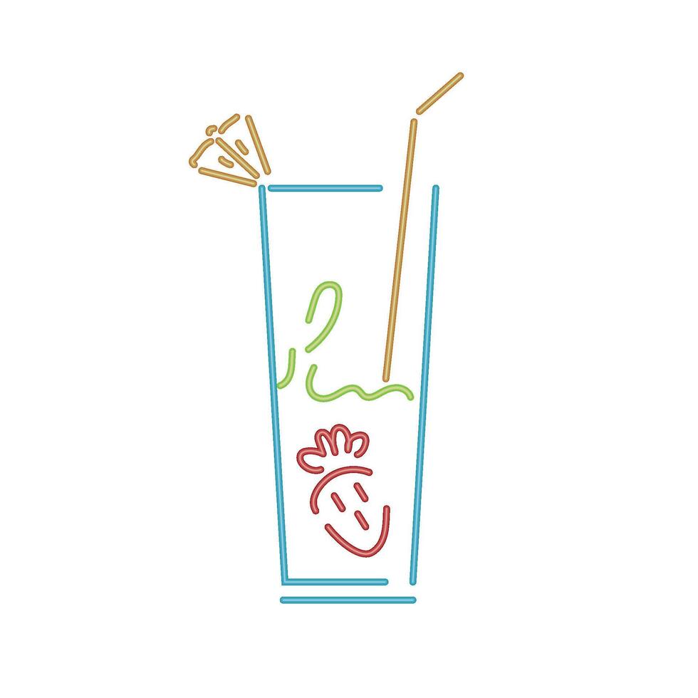 A drink with a straw and a straw in it vector