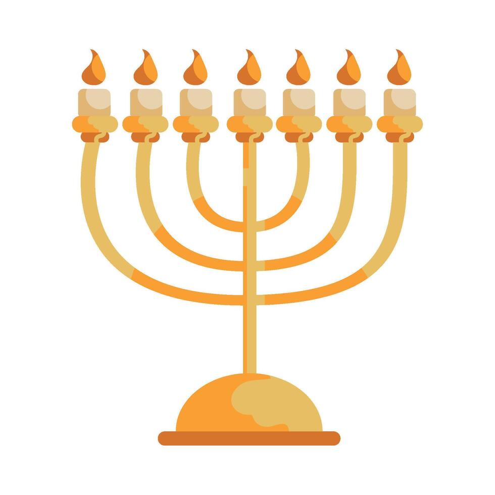 A menorah with five candles on it vector