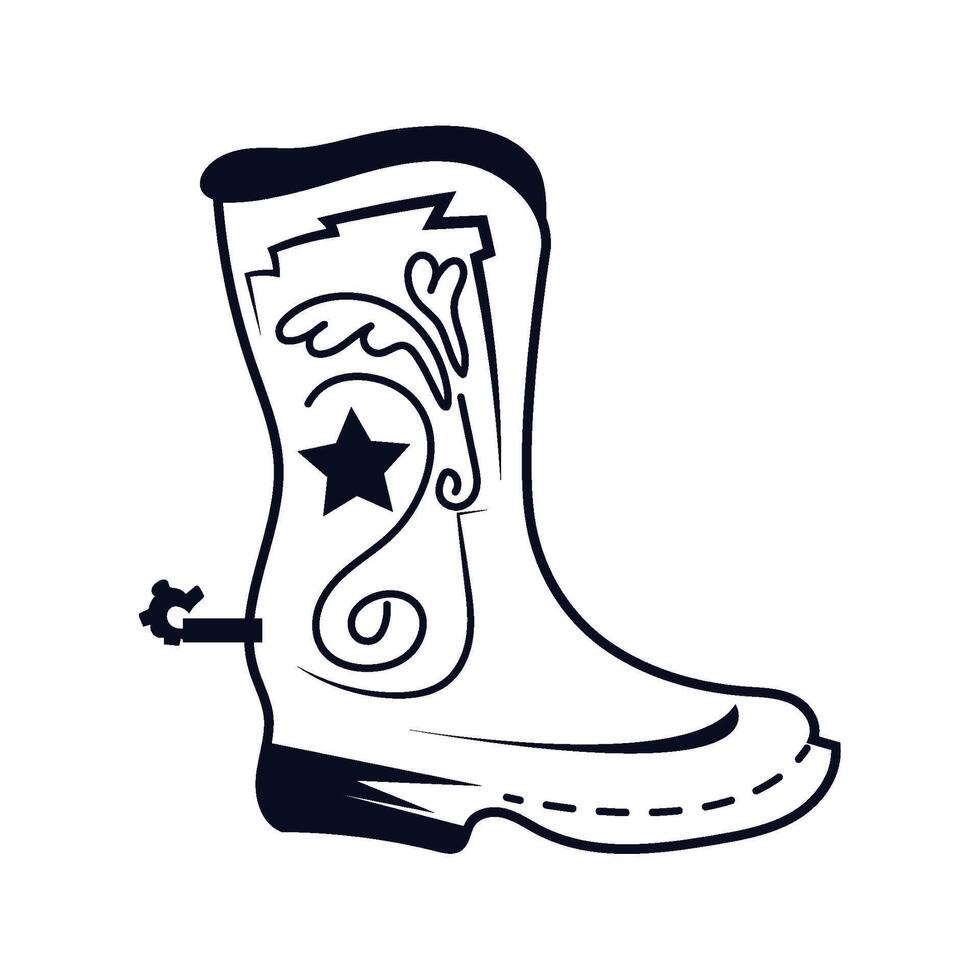 Cowboy boot icon isolated on white background vector