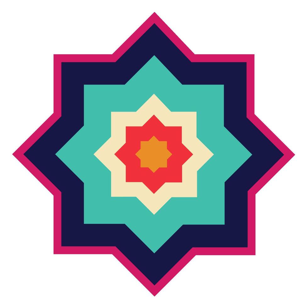 A colorful star with a red and blue center vector