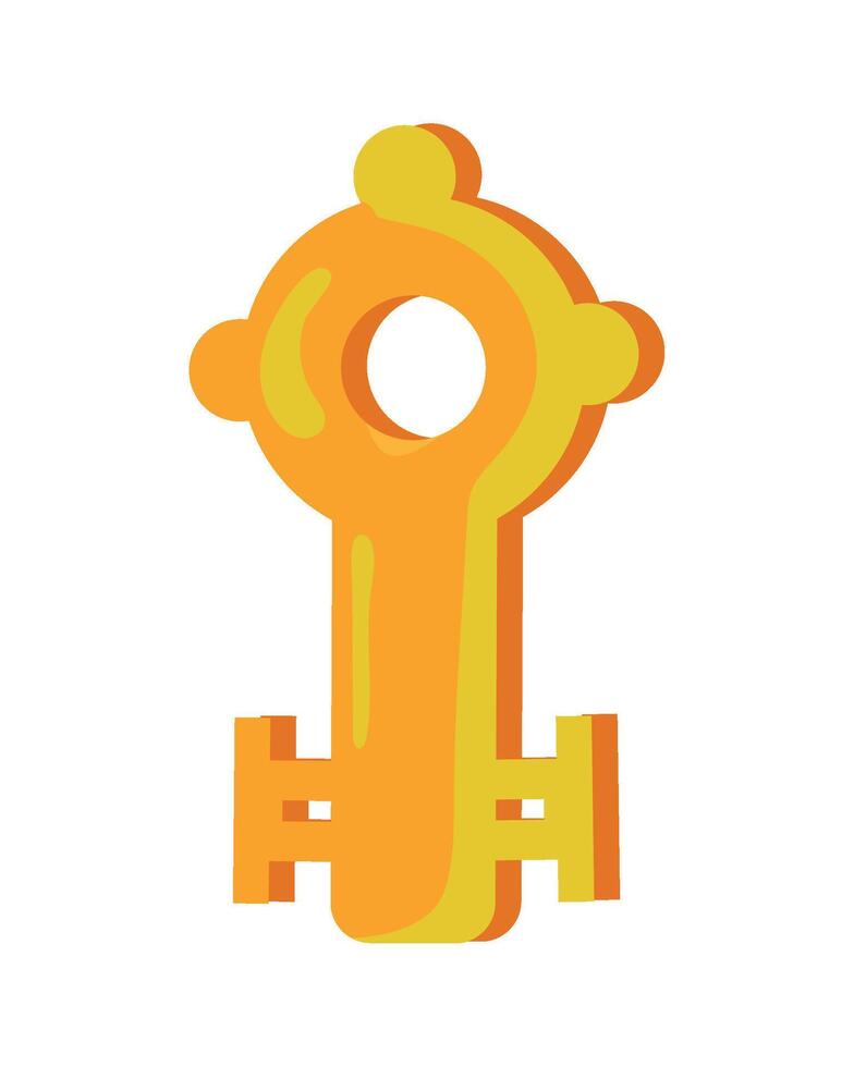 An orange key icon on a white background vector
