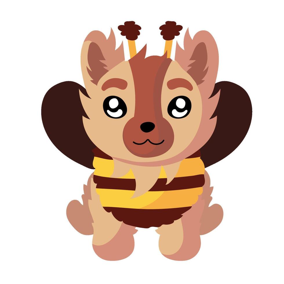 A cartoon dog wearing a bee costume vector