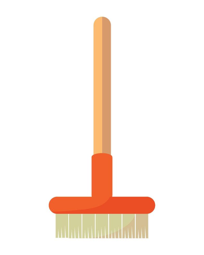 A brush with a handle and a wooden handle vector