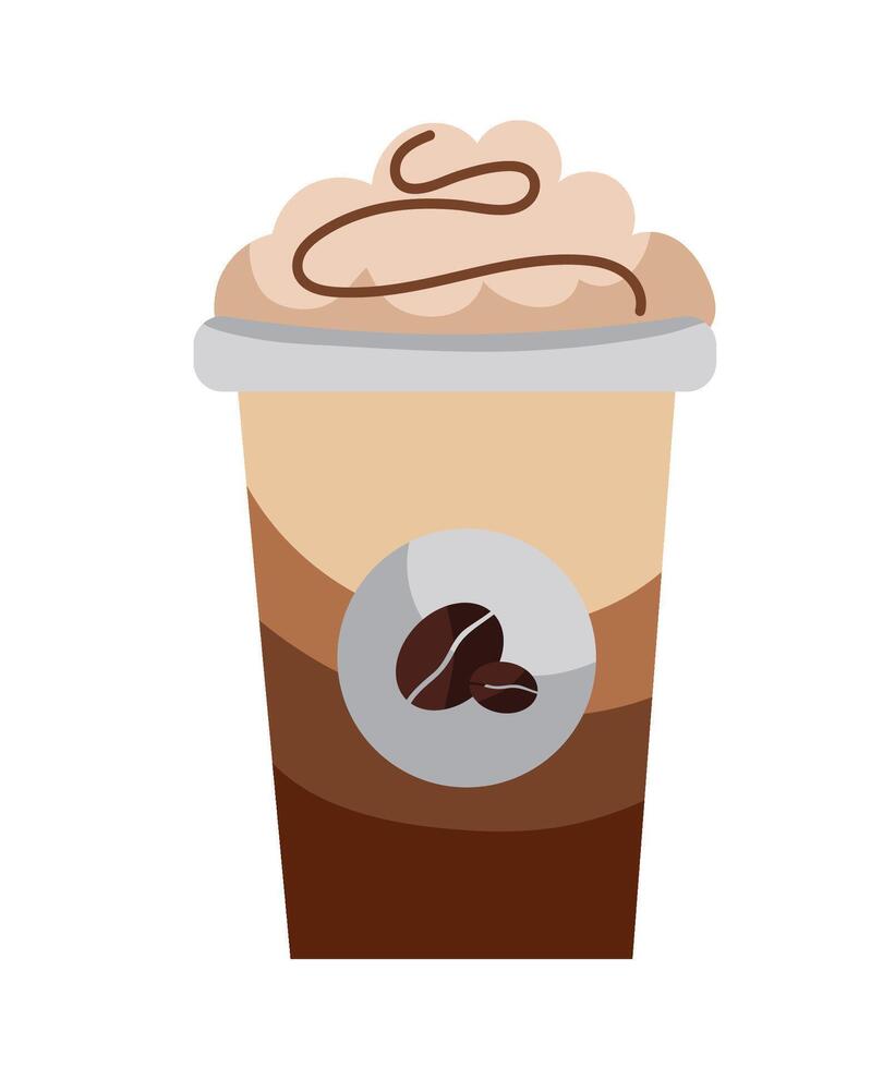 Coffee drink in a cup illustration vector