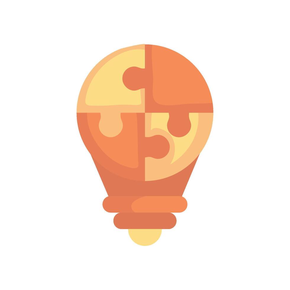 A light bulb with puzzle pieces inside vector