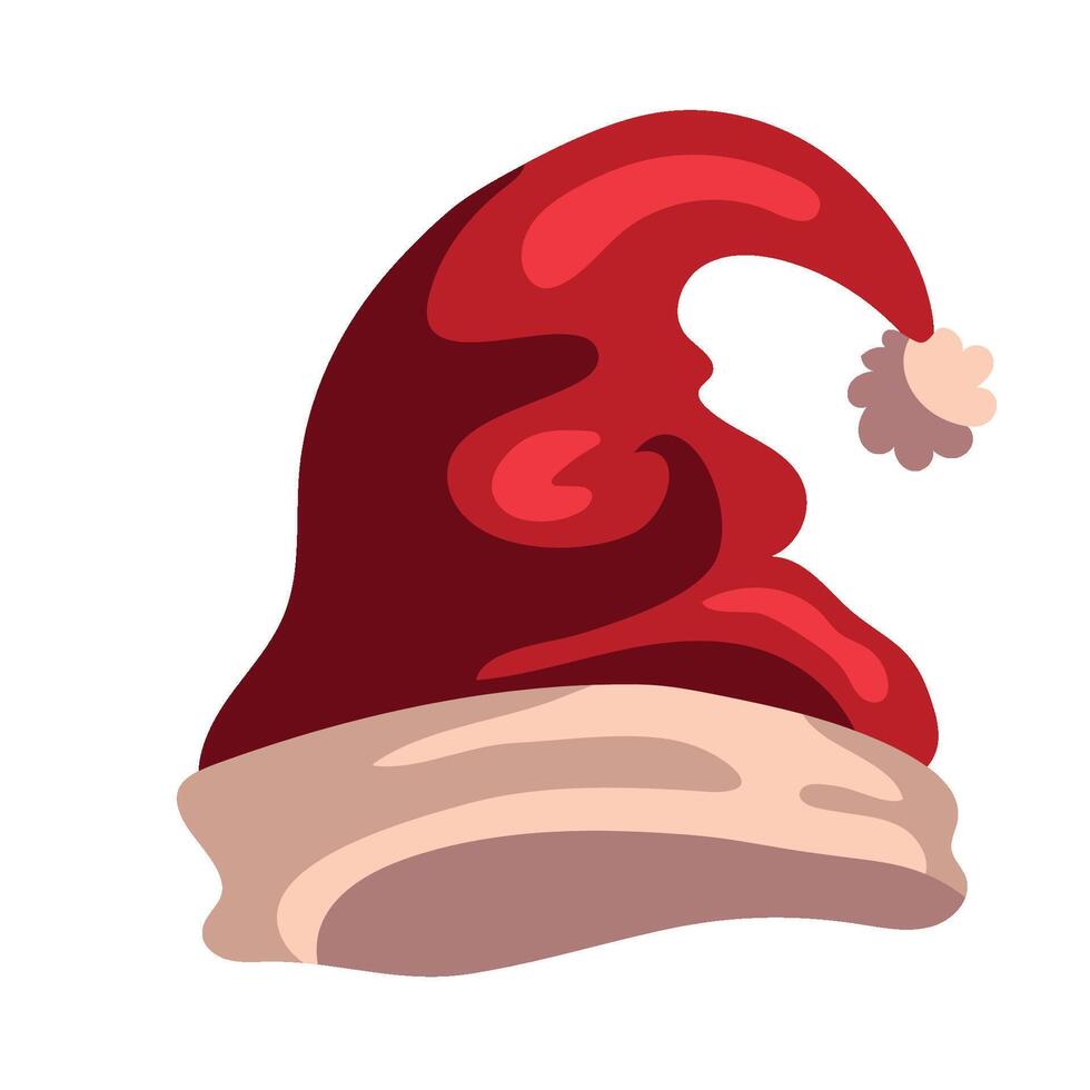 A santa hat is shown on a white background vector