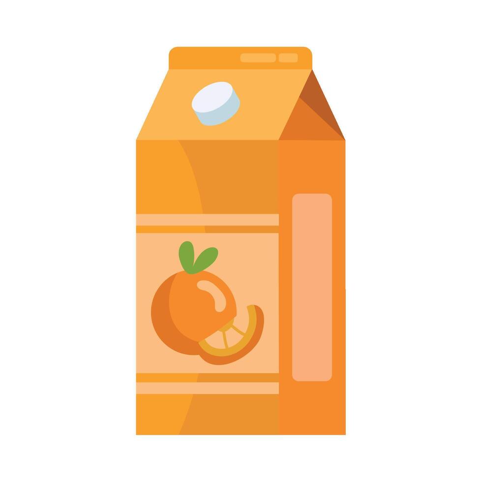 Orange juice carton with orange slice illustration vector