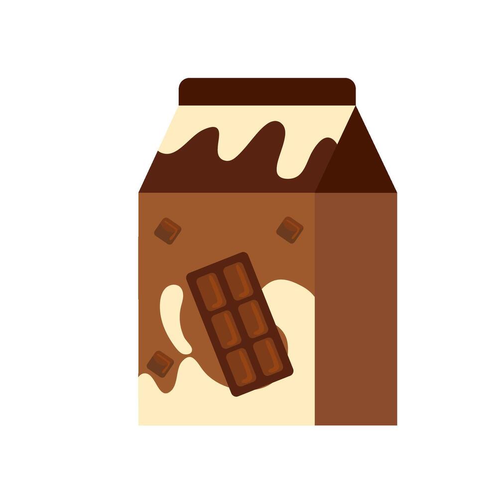 A milk carton with chocolate in it vector