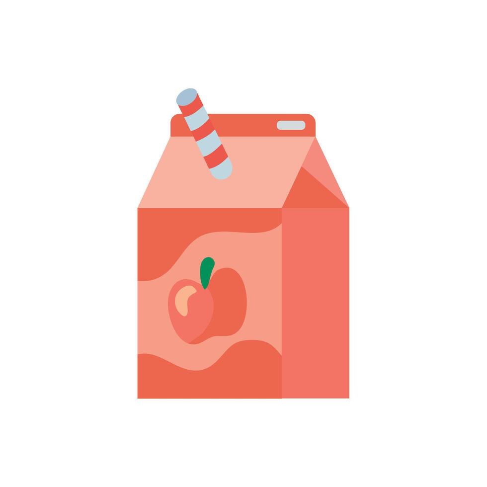 A juice box with an apple in it vector
