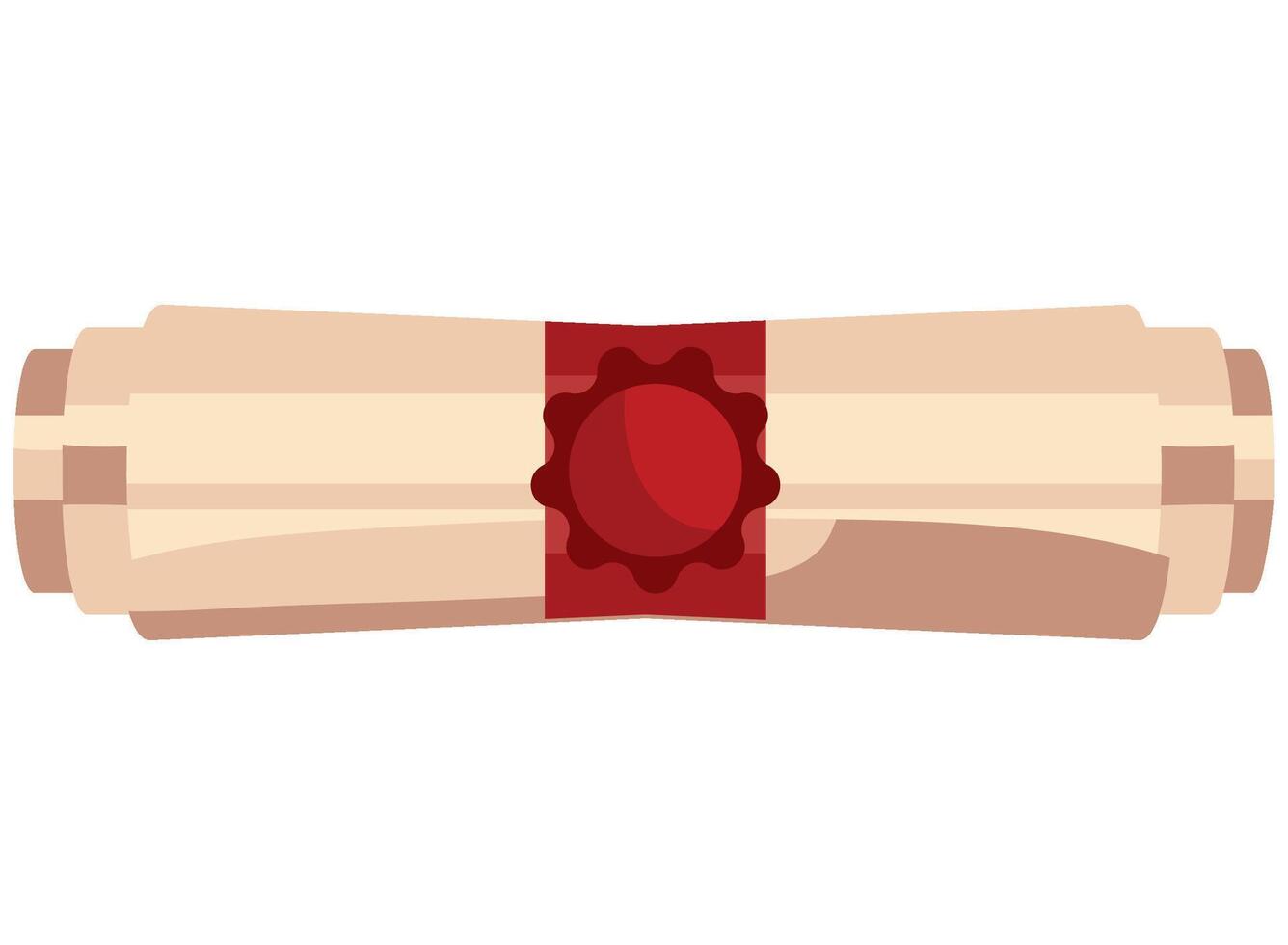 A scroll with a red seal on it vector