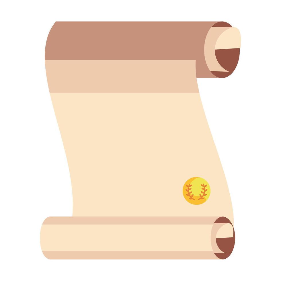 A scroll with a gold coin on it vector