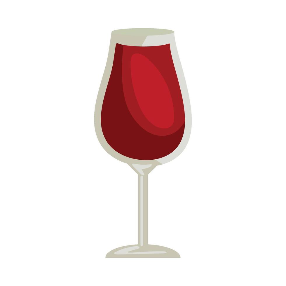 A glass of red wine on a white background vector