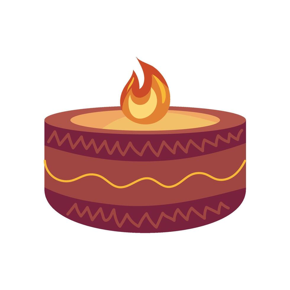 A cake with a candle on top vector