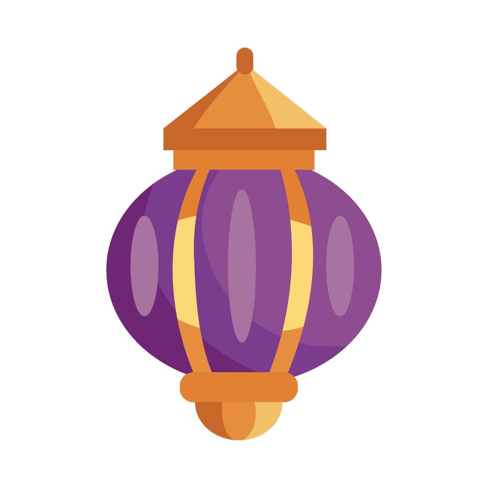 A purple and gold lantern icon on a white background vector