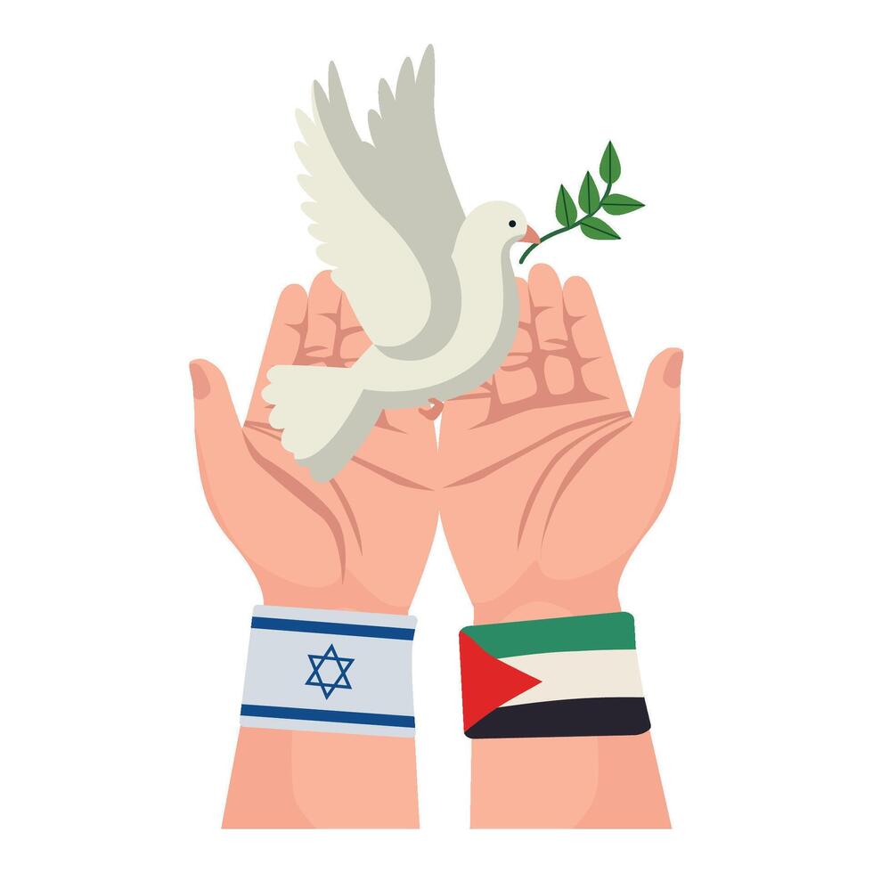 Israeli flag and dove of peace vector