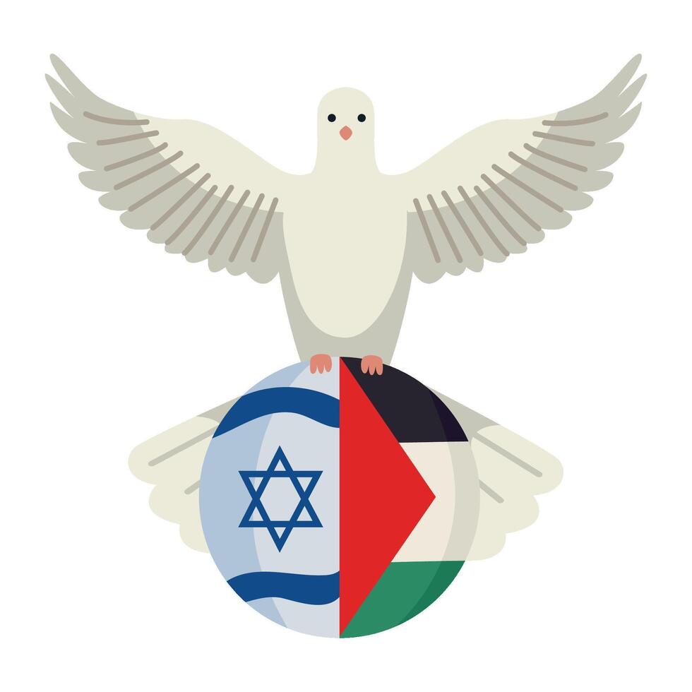 Israeli and palestinian flag vector