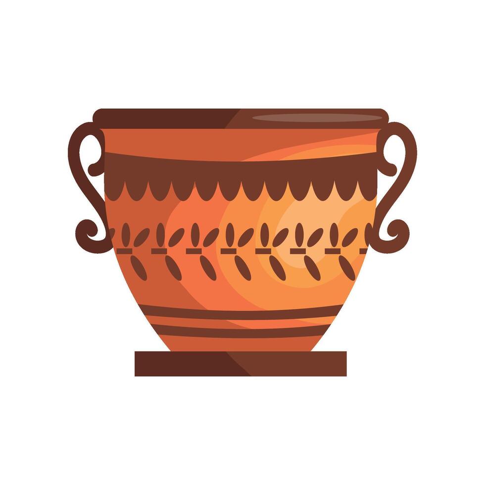 Ancient greek pot with a handle on a white background vector