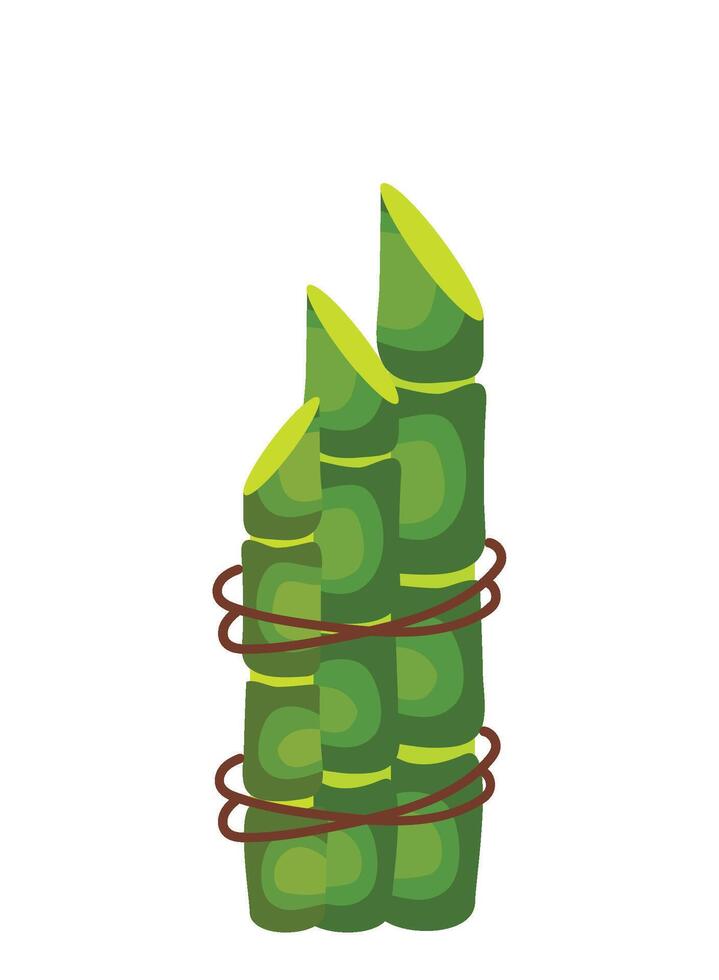 Bamboo plant with green leaves and brown stems vector