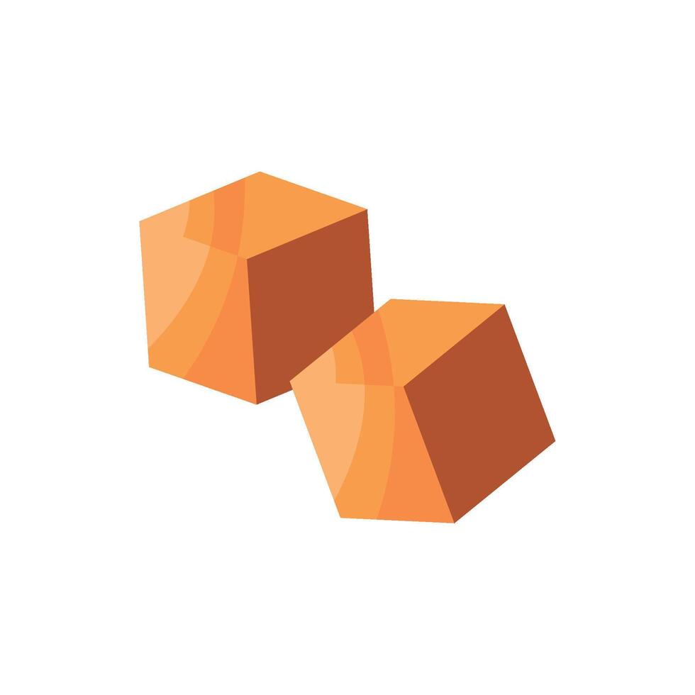 Two orange cubes on a white background vector