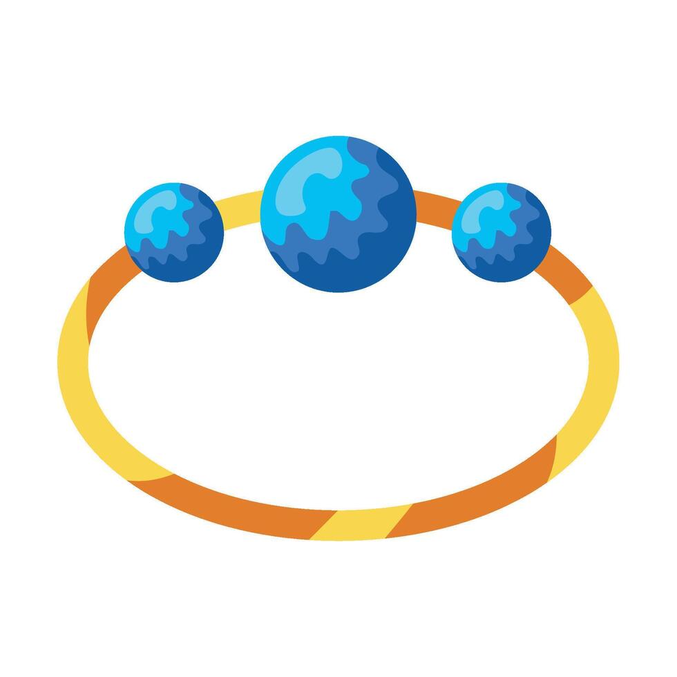 A ring with three spheres on it vector